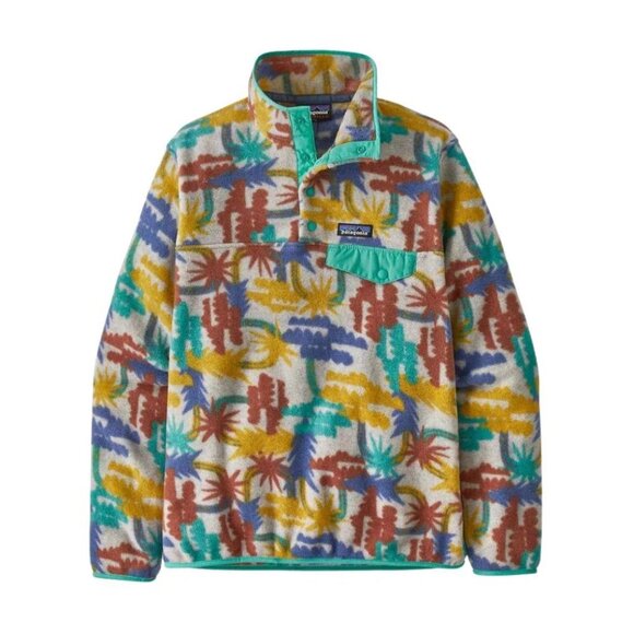 NEW Patagonia Lightweight Synchilla Snap-T Fleece Pullover Women's L Tree Print - Picture 13 of 13